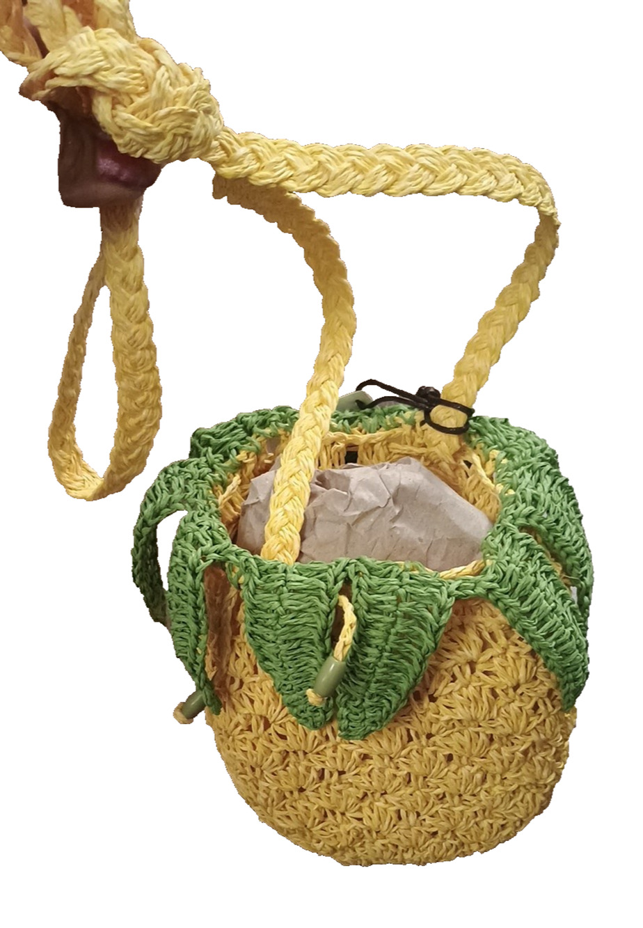 NEW 2021 Disney Parks Cappelli Pineapple Crochet Drawstring Purse Bag Crossbody